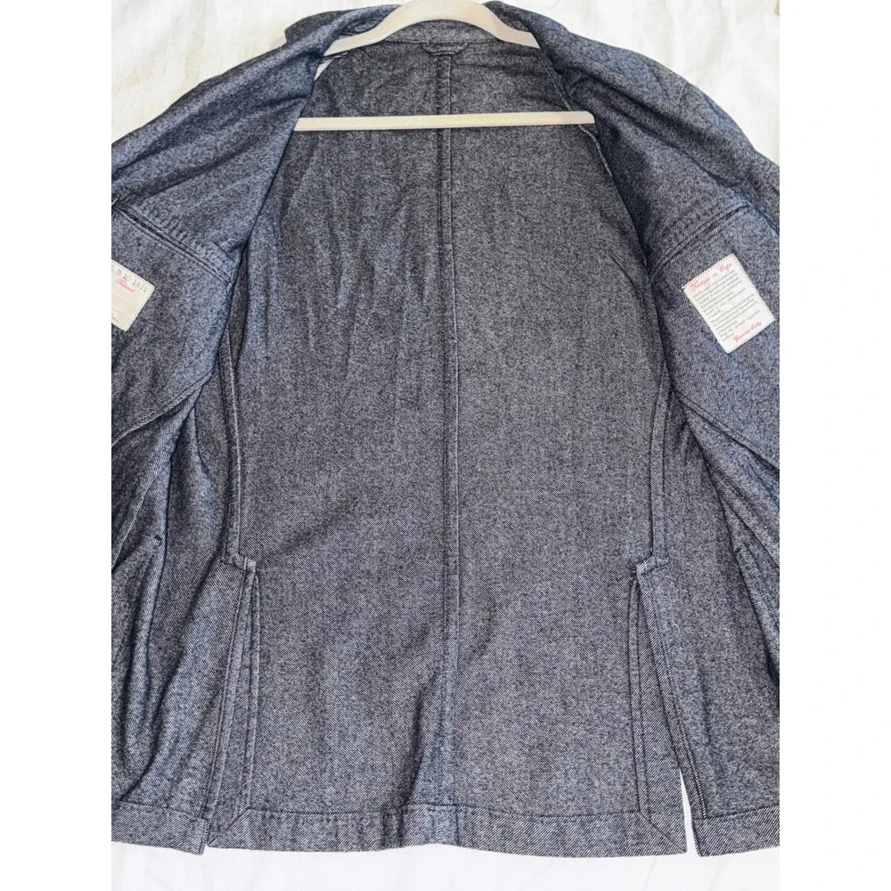 L.B.M. 1911 Blazer Mens 42R Blue Gray Wool Cotton Unstructured Sport Coat